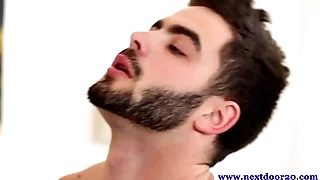 Handsome hairy delighted enjoys said session